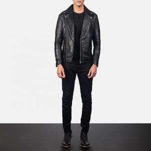 Veste en cuir courte coupe ajustée pour hommes Vêtements d'extérieur décontractés à fermeture éclair pour l'hiver Col montant Streetwear à la mode pour hommes - Product Image 2