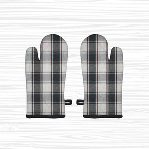 Guante de horno de algodón a cuadros resistente al calor para cocina, guante de horno de lona con estampado personalizado para el hogar, venta al por mayor, fábrica de guantes de horno en India - Product Image 1
