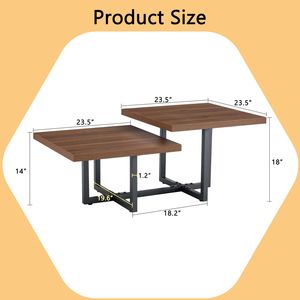 Table basse moderne à deux étages de style scandinave Finition noyer foncé Dimensions 45.2*23.62*17.91 - Product Image 4