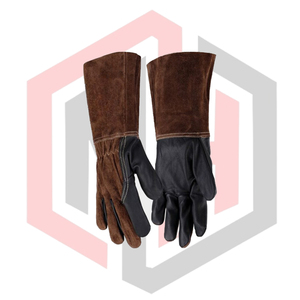 Guantes de Soldadura de Cuero Dividido de Primera Calidad, Parte Delantera de Cuero Granulado, Parte Trasera de Cuero, Resistentes a Cortes, al Calor, Transpirables, Resistentes a Desgarros, Sin Silicona - Product Image 3