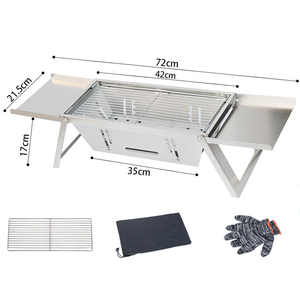 Xách Tay Bạc Trọng Lượng Nhẹ Thép Không Gỉ Than Nướng Ngoài Trời Dày Nướng Thịt Nướng Giá Nhỏ Một Thứ Hai Gấp Cắm Trại - Product Image 6