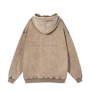 เสื้อมีฮู้ดผู้ชายสไตล์วินเทจฟอกสีผิวแบบปักลายกรดแบบสวมหัวสำหรับฤดูหนาว - Product Image 4