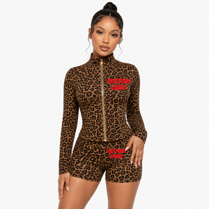 Nuevo Conjunto Deportivo para Mujer con Estampado de Guepardo, 2 Piezas, Leggings, Shorts, Chaqueta de Yoga, Pantalones Acampanados, Conjunto Deportivo de Leopardo para Mujer 2026 - Product Image 1