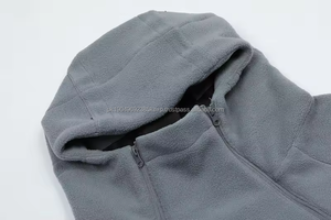 High street personnalisé nouveau design hommes sherpa polaire sweats à capuche double fermeture éclair polaire sweats à capuche hommes - Product Image 5