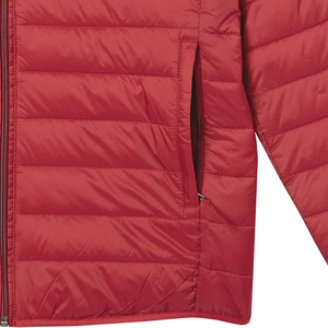 Mens Lightweight <b>Packable</b> Puffer <b>Jacket</b> Insulated Full Zip Quilted Coat with High Neck Collar in Brick Red for Cold Weather - Product Image 5