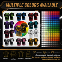 Maillot de baseball personnalisé par sublimation, coupe ample unisexe, à rayures fines, col en V, patte de boutonnage, uniforme d'équipe, 100 % polyester