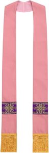 Wholesale Priest Church Clergy <b>Robe</b> Custom Embroidered Liturgical Vestment Premium Religious Floor Length Pink Color Vestments - Product Image 2