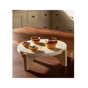 ผู้ค้าส่งเค้กยืนเค้กบ้านและตกแต่งหินอ่อนกลมออกแบบล่าสุดรอยัลเค้กยืนด้วย4ขาไม้ - Product Image 1