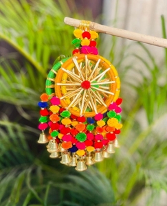 COLLECTION AARNA Décoration murale artisanale en tissu multicolore Art déco, décoration traditionnelle pour la maison, célébrations de Diwali, anniversaires, mariages - Product Image 5