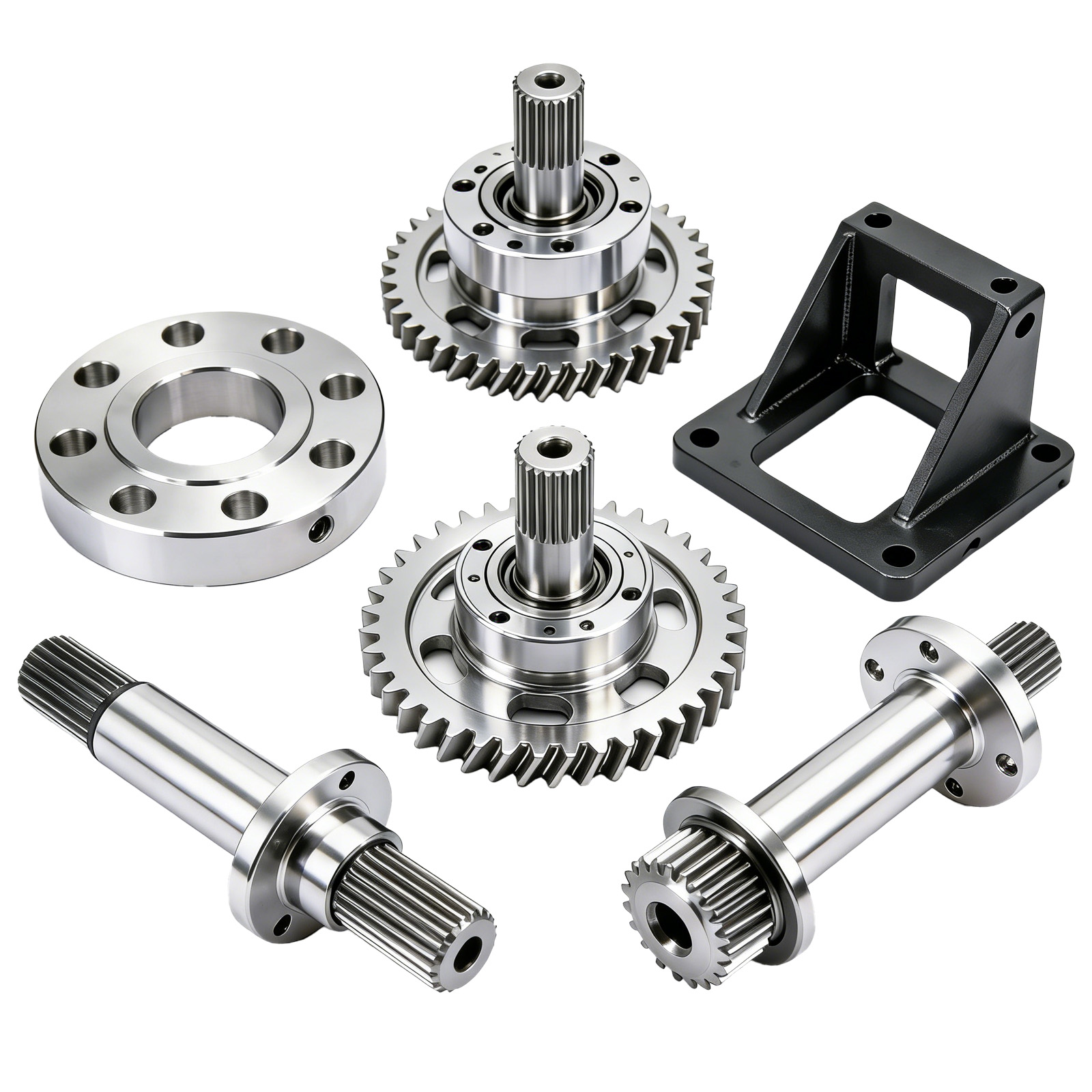 Custom CNC Machined Gear Shaft Assembly Precision Milling Turning Transmission Part High Precision Spline Shaft Gear Components