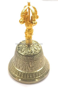 ทำด้วยมือโบราณ bajra ระฆังศาสนาพุทธ dorje จากเนปาลสำหรับการรักษาโยคะการทำสมาธิและการร้องเพลง-ของขวัญและของที่ระลึก - Product Image 3
