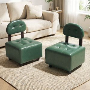Set di 2 Sgabelli Compatti in Plastica Impilabili con Ruote Frenanti per Ingresso e Cambio Scarpe - Product Image 2