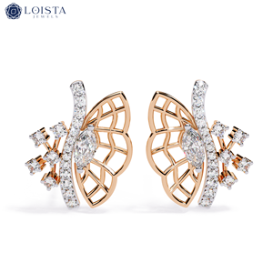 Lab Grown Diamond Round Brilient Cut And Marquise Cut For Engagement <b>Earring</b> With IGI certified Women's Luxury Jewelry - Product Image 4