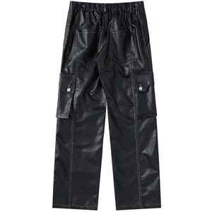 Plus Size Women Skinny Fit Autumn Washed Nylon Eco-Friendly Biker <b>Pants</b> Straight Casual Streetwear with Side Stripe - Product Image 2
