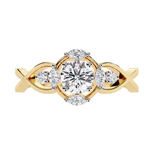 High Quality Gold Bridal Engagement <b>Ring</b> Infinity Knot Lab Grown Round Cut Diamond IGI Certified Sheeraj <b>Solitaire</b> Trendy Women - Product Image 1
