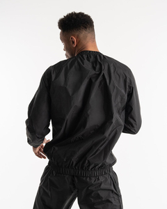 Combinaison de sauna noire à col haut et manches longues pour homme, en polyester, taille élastique, pour toutes les saisons, vêtements de fitness - Product Image 2