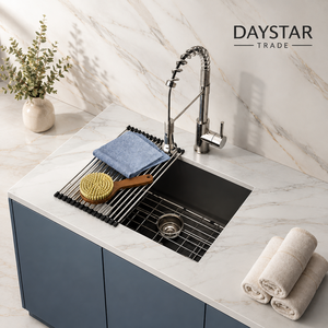 อ่างล้างจานเดี่ยวทรงสี่เหลี่ยมแบบฝังใต้เคาน์เตอร์ Daystar Trade ผลิตจากสแตนเลส 304 ขัดเงา ดีไซน์ทันสมัย ทำความสะอาดง่าย พร้อมก๊อกน้ำ - Product Image 2