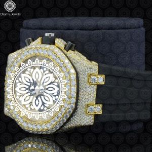 Charm Jewells Montre carrée de luxe pour homme en acier inoxydable 40 mm avec cristal saphir, chronographe mécanique analogique, bracelet en acier inoxydable - Product Image 3