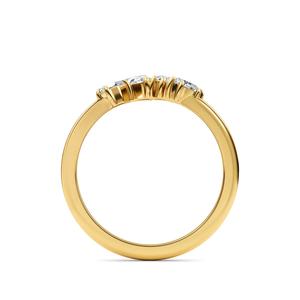 Bague demi-lune de luxe pour femme en or jaune 9K avec diamant de 0,41 carats et accent solitaire en pierre précieuse fine pour tenue de mariée - Product Image 5