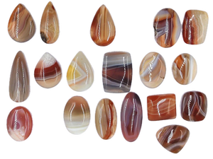 Botswana Agate Cabochon Lot Loose Oval Pear <b>Round</b> <b>Cushion</b> Tear Drop Shape Gemstones for Jewelry Making Unique Assorted Pieces - Product Image 3