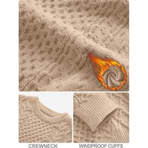 Unisex 2025 Cable Knit Sweater Casual Pullover Sudadera con cuello redondo ODM Supply para la temporada de otoño invierno - Product Image 5
