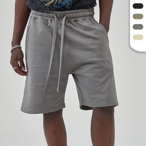 Pantalones cortos de felpa francesa para hombre, 100% algodón, lisos, al por mayor, con logotipo personalizado - Product Image 2