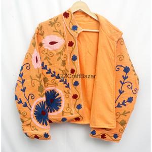 Chaqueta Tradicional Hecha a Mano con Bordado Suzani, Cuello en V, Transpirable, de Secado Rápido, Ecológica, con Diseño Floral Vintage para Mujer - Product Image 2