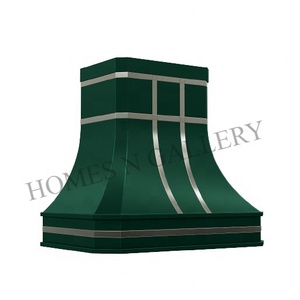 Campana Extractora de Cocina de Acero Inoxidable Montada en Pared con Acabado Patinado Verde Antiguo para Isla de Cocina - Product Image 2