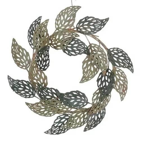 Couronne en métal rustique artistique avec détails de feuilles complexes pour la décoration de la porte d'entrée de la ferme, du mur, du jardin et de la cabane - Product Image 6