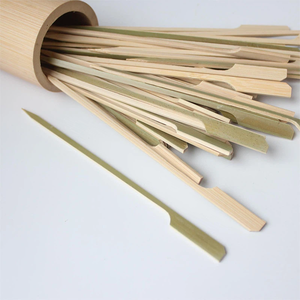 Bamboo Skewers <b>Disposable</b> Durable <b>BBQ</b> Tools for Fruit and <b>Grilling</b> Round Flat Knotted Sticks Natural Finish - Product Image 4