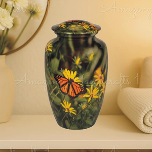 aluminium urn vase indoor planter look aluminium urn vase faux plant holder aluminium urn vase table styling piece aluminium - Product Image 1
