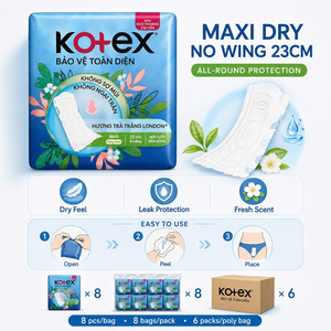 <b>Kotex</b> Maxi Dry No Wing Sanitary <b>Pads</b> 23cm | Premium Feminine Care Products - Product Image 6