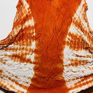 Túnica Premium para Mujer, Estilo Boho, Sin Mangas, con Estampado Tie Dye Naranja y Cuello Redondo |   Vestido Casual Holgado con Corte Evase para Verano - Product Image 4