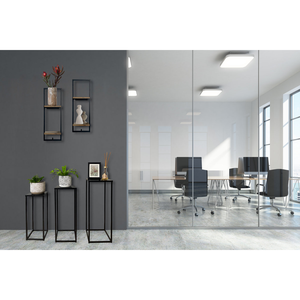 Modern Black Metal <b>Plant</b> <b>Stand</b> Set <b>Tall</b> Square Flower Pot Holders for Indoor <b>Plants</b> Living Room Balcony Office and Contemporary - Product Image 6
