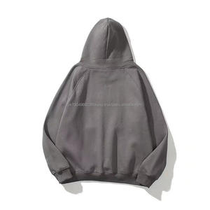 Sweat à capuche épais à double couche avec logo personnalisé, en molleton français 300 g/m², coton sans cordon, streetwear, lourd, surdimensionné, pour homme - Product Image 5