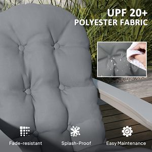 Juego de 2 Cojines para Silla Adirondack con Respaldo Alto y Diseño Acolchado, Antideslizantes, para Exteriores, con Lazos - Product Image 5