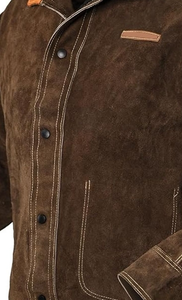 Brown Suede <b>Fire</b> Proof Work Jacket Regular Fit with Respirator Pack Heat <b>Resistant</b> up 500C JNA GROUP for Factory Workshop Use - Product Image 4