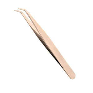 Pinzas de Precisión para Pestañas de Acero Inoxidable de 10 mm con Punta Curva de 90 Grados y Dientes Serrados, Herramientas Profesionales de Maquillaje para Extensión de Pestañas - Product Image 4