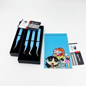 ชุดแหนบขนตาปลอมกลิตเตอร์สีฟ้าฟ้า45องศานาโนจับขนตาสแตนเลส - Product Image 4