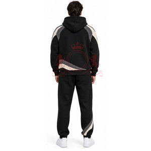 Conjunto deportivo con capucha y bloques de color para hombre, sudadera informal de manga larga y pantalón con bolsillos laterales, ropa de invierno - Product Image 2
