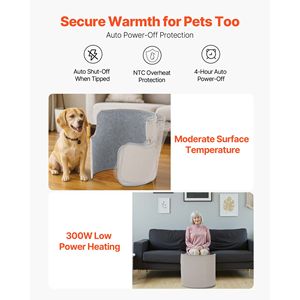 Termoventilatore Portatile Sotto Scrivania, Scaldapiedi Arrotolabile con Timer per Casa e Ufficio, Silenzioso e Sicuro per Gambe e Caviglie, Controllo Touch Rimovibile - Product Image 4