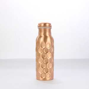 Mini Copper Water <b>Bottle</b> Minimalist Design Portable Travel Use with Lid - Product Image 3