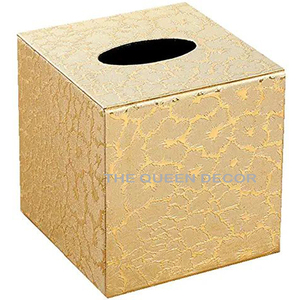Latest Design Square Shape Gold Steel Metal <b>Tissue</b> <b>Paper</b> Box Tableware Hotel Use Restaurant Decoration - Product Image 1