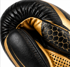 Guantes de Boxeo Negros y Dorados de Cuero PU para Adultos, Equipo de Artes Marciales con Correa Ajustable para la Muñeca, Protección Completa para los Dedos y Absorción de Humedad - Product Image 6