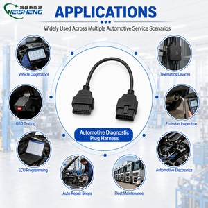Câble plat 16 broches mâle et femelle de qualité usine, connecteur de diagnostic automobile OBD2 mâle, 500 mm - Product Image 2