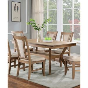 Moderno rettangolo tavolo da pranzo con ripiano inferiore aperto tono naturale mobili da cucina per la sala da pranzo 1pc - Product Image 1