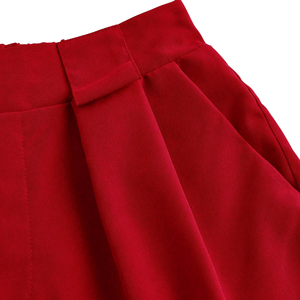 Shorts-jupe décontractés taille haute respirants pour femme, couleur unie, avec ceinture, pour le quotidien, mode printemps-été - Product Image 5