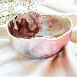Bol décoratif artisanal en résine, idéal pour riz et salades, vaisselle créative en résine pour fruits, décoration de table – Meilleur prix – En vente - Product Image 1