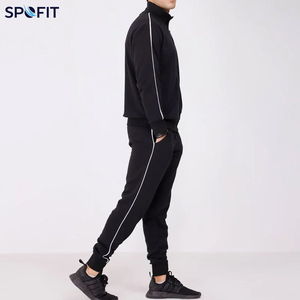 Custom Men’s <b>Zip</b> <b>Up</b> Tracksuit Set With Side Stripe Jogger Pants For Sportswear Training Fitness Running and Streetwear - Product Image 3