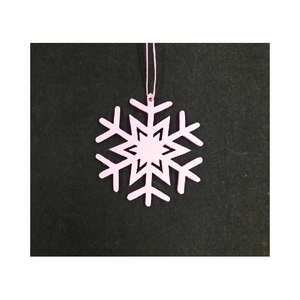 Custom Wooden Christmas Heart Ornaments Bulk Nordic Snowflake Xmas <b>Tree</b> Hanging Decorations Pink Blue Wood Crafts Holiday Decor - Product Image 2